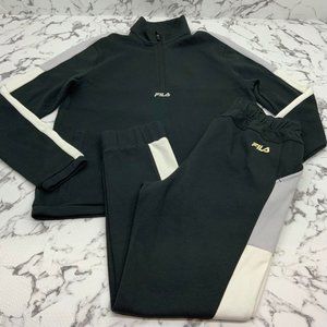 Men’s Fila Black | Grey | White Fleece Hoodie Sweatpants